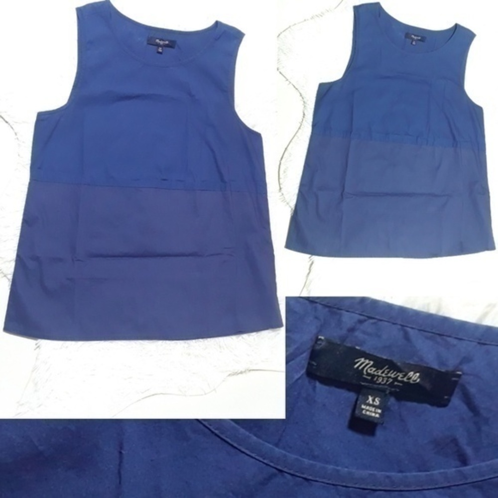 Madewell Two Tone Blues Tank Top-Size XS